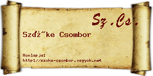 Szőke Csombor névjegykártya