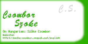 csombor szoke business card